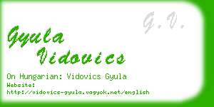 gyula vidovics business card